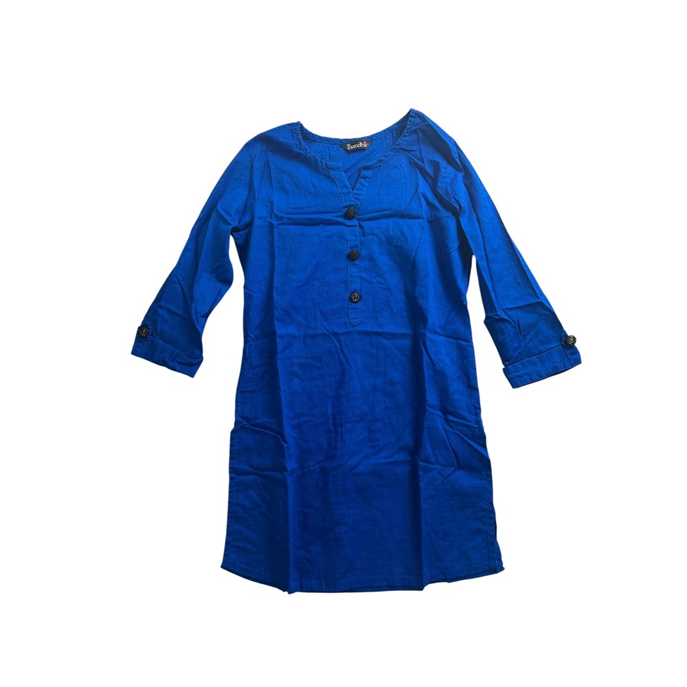 Vasudha Kids Royal Blue Cotton Kurti Tunic Top 3/4 Sleeve Size 38